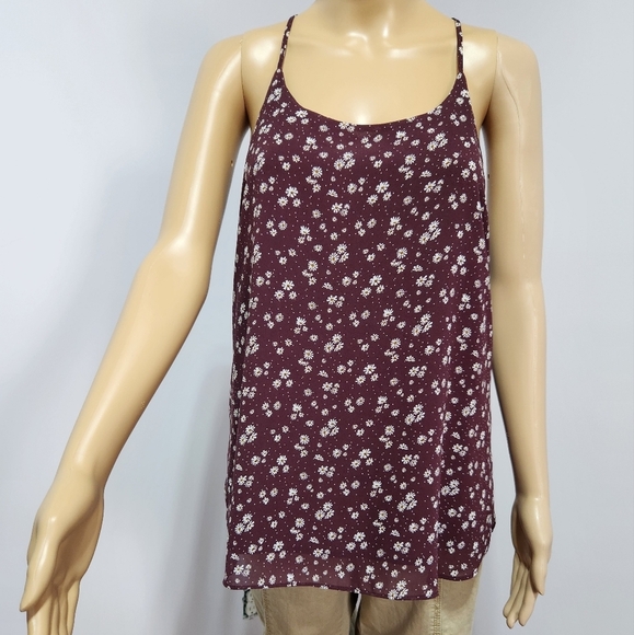 Floral Burgundy Women's Top - Picture 2 of 6